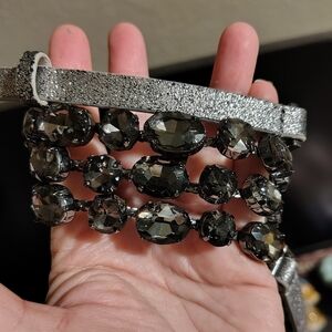 Sparkly Chunky Crystal And Silver Glitter Belt